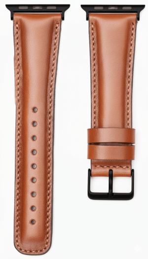 Open afbeelding in diavoorstelling Apple Watch Bandje - Cognac Bruin - Full - Grain Leer - 42/44/45/49mm - Wyzer Horloges
