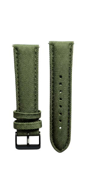 Canvas Horlogeband - Groen/Zwart - Wyzer Horloges